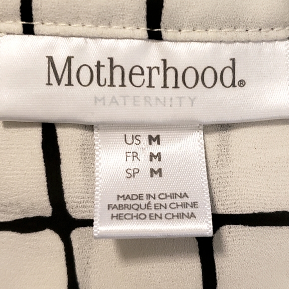 Motherhood Ivory Window Pane Sleeveless Top Maternity Medium - Picture 6 of 9